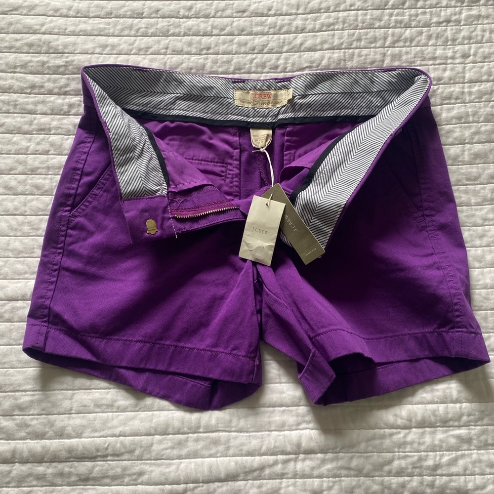 J. Crew Purple Chino Broken in 100% Cotton Shorts